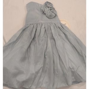 Dorissa Girls Dress Light Blue 18 mo. A-LINE Tie-Waist puffy skirt, roses